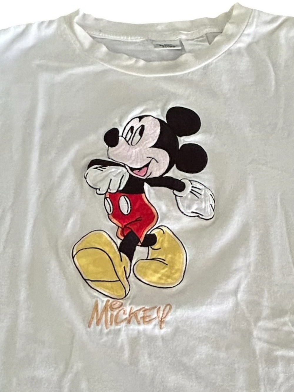 Disney White Mickey Mouse Graphic Tee w Accents Vintage Whimsy XL EUC Cartoon - Picture 4 of 14
